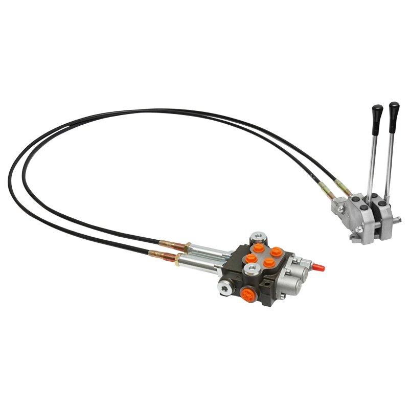 Distribuitor hidraulic cu 2 manete, lungime cablu 2.5m presiune 250 bar debit 40L/min Breckner Germany